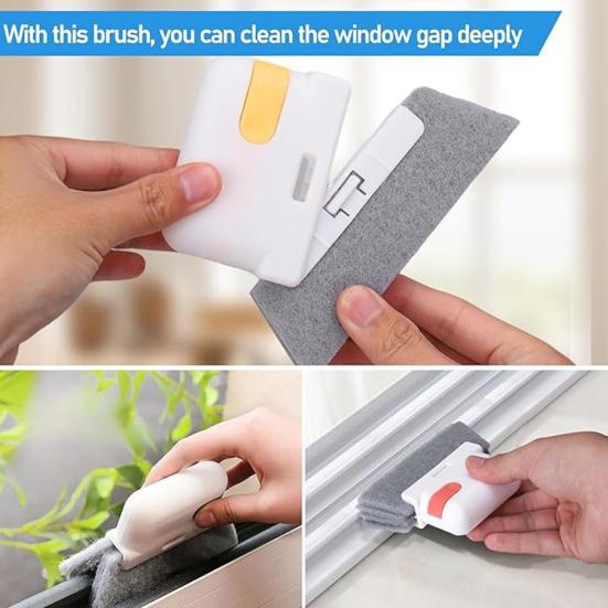7Pcs Cleaning Brush Set Long Handle Replaceable Sponge Gap Scrubber Window Car Shower Sink Toilet Cleaner