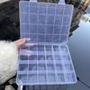 Large Capacity 12/24 Grids Storage Box With Card Slot For Beads Jewelry Accessories Organizer Transparent Plastic Organizer Case