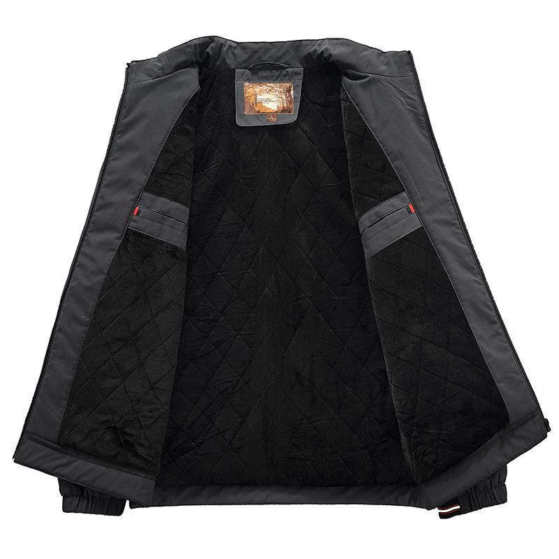 New Autumn and Winter Men's Casual Cotton Coat, Stand Collar, Loose Large Size Men's Fashion Quilted Cotton Coat