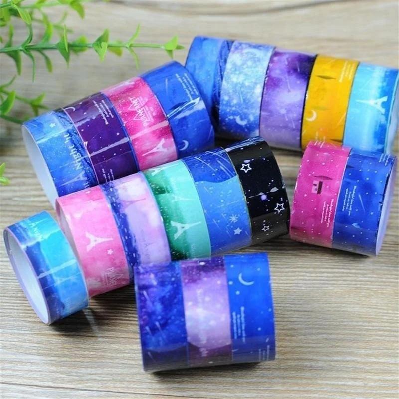 5/10 PCS DIY Decor Starry Sky Washi Pvc Roll Sticker Masking Tape Adhesive Decorative DIY Decor Scrapbooking Sticker