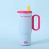 Tazza Termica con Cannuccia in Acciaio Inossidabile 316, Design Cartone Animato, Grande Capacità, Ice Buster