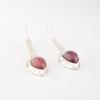 Black Rhodonite Gemstone 925 Stamped Silver Handmade Earrings 2.3" Birthday Gift EE-166-21