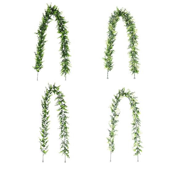 1/2Pcs Artificial Eucalyptus Garland Plant Greenery Vines for Wedding Backdrop Decor. Lifelike Leaves