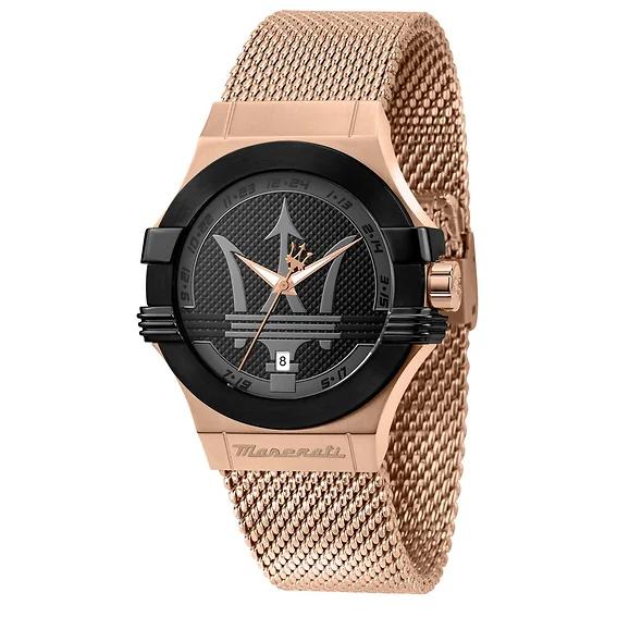 Maserati Potenza Schwarzes Zifferblatt Quarz R8853108009 100M Herrenuhr