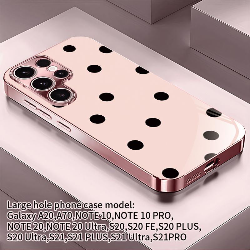 Polka Dot Pattern Rose Golden Pink Phone Case Design Suitable for Galaxy S26 S25 S24 S23 Ultra S22 Ultra S20 Ultra 56 A72 A73 5G