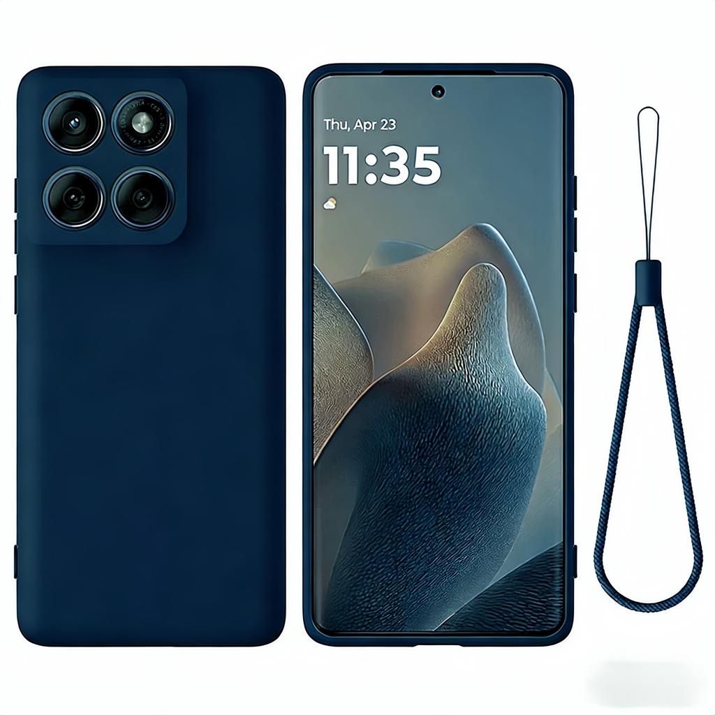 With Lanyard Fashion Solid Colour Shockproof Protective Liquid Silicone Phone Case For Mote Edge 70 60 50 Fusion Pro Ultra