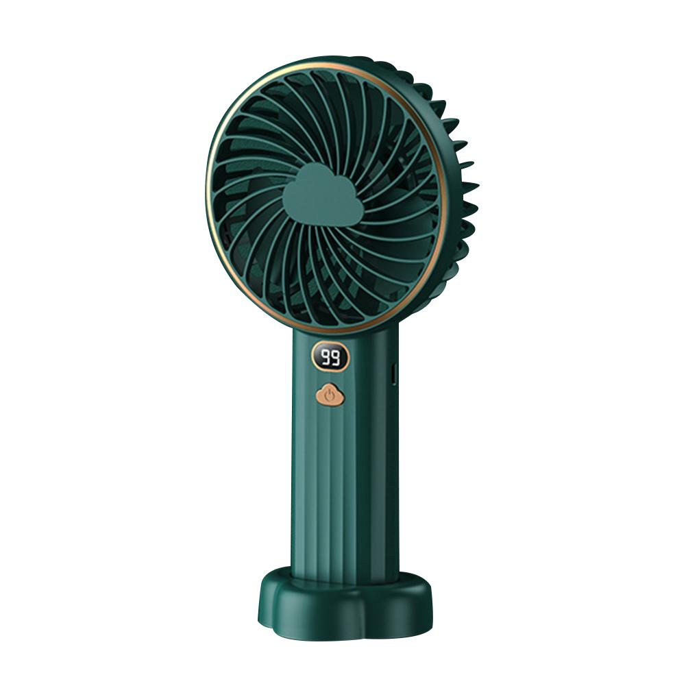

USB Mini Handheld Electric Fan 4000mAh Digital Display Desktop Air Cooler Fan зелёный