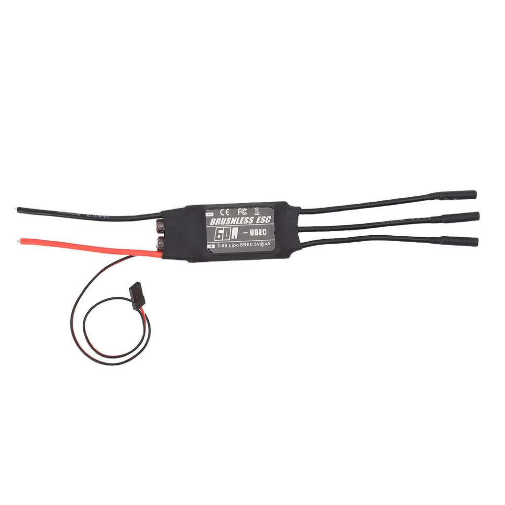 60A Brushless ESC for 3 to 6S LiPo Battery RC Brushless Motor Electric Speed Controller for DIY RC Airplanes Drones