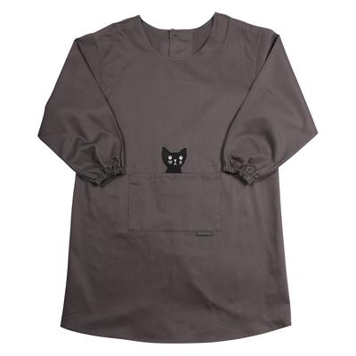 Department Store Sales [Made In Japan] Popular Brand Apron [Atsuko Matano] Pocket Cat Cute Kappogi (Kappogi Smock) 28611 (Gray)