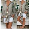 Tunic Cardigan Casual Loose Solid Color Loose Women's Long Sleeve Cotton Linen Shirt Top Plus Size