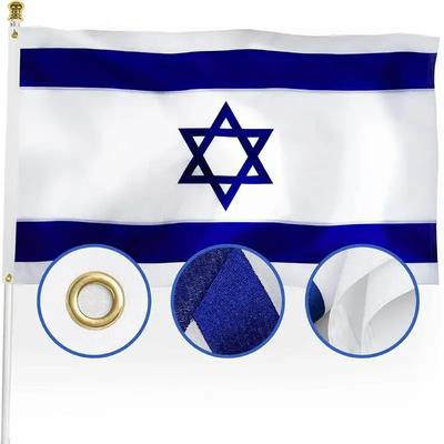 Bandera de Israel 3x5 Pies Banderas Nacionales de País Israelí Poliéster Interior Exterior Pancarta Para Fiesta Festival Desfiles Fiestas Decoración