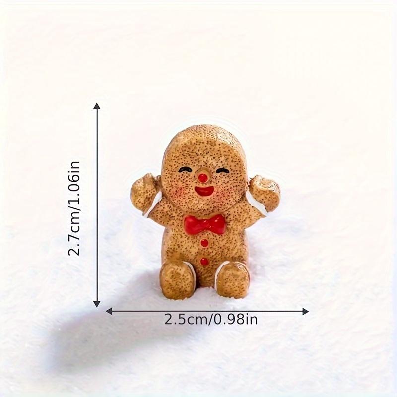 Christmas Gingerbread Man Design, Resin Decorative Accessories, Mini Gift Decorative, DIY, Content: Gingerbread Man, Christmas Tree, Train