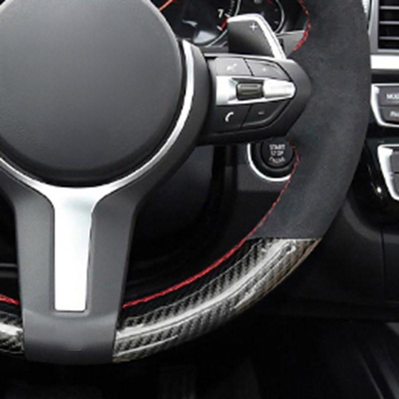 Black Carbon Fiber Suede DIY Car Steering Wheel Cover For BMW M Sport F30 F31 F34 F10 F11 F07 X1 X2 X3 F25 F32 F33 F36 F48 F39