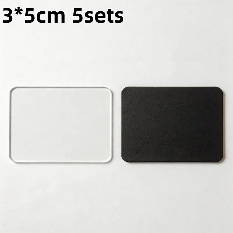 5Sets Diy Transparent Acrylic Magnet Set Square Round Fridge Magnets For Photos Home Decor Kids Crafts