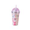 New Unicorn Plastic Water Cup Summer Children Couple Straw Cup Cute Creative Portable Portable Cup Doll Cup