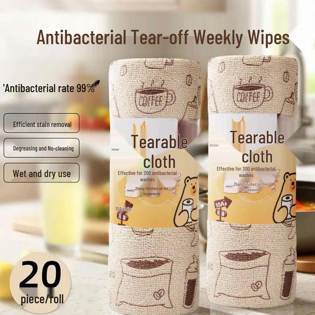10A Antibacterial Cartoon Disposable Thickened Absorbent Kitchen Wipes