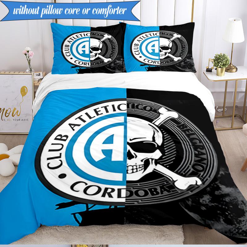 Atletico Belgrano Crest 3pcs Bedding,Including 1pc Duvet Cover And 2pcs Pillowcases Perfect for Christmas,Ideal for Bedroom, Dormitory