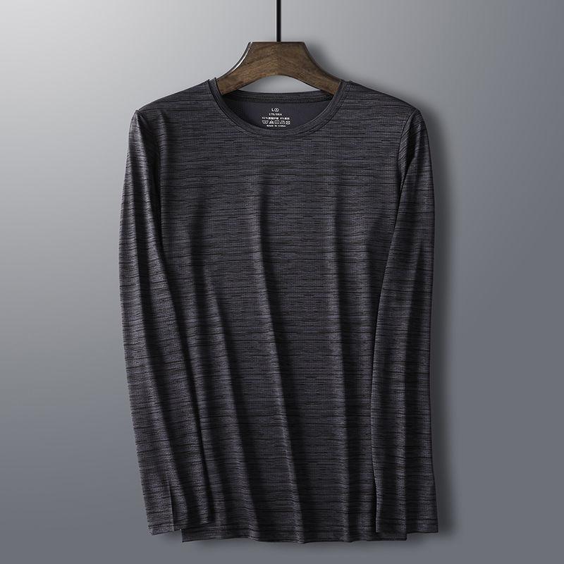 

Мужская одежда Свободные Пуловеры Прямого Кроя с Длинным Рукавом Однотонные Удобные Простота Круглый Вырез Быстросохнущие Эластичные Футболки L темно серый