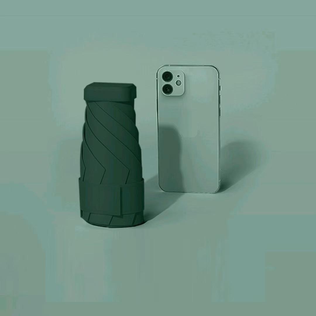 

225 г Сверхлегкий 6-слойный дорожный зонт, UPF50+ с черным покрытием, компактный ветрозащитный зонт для защиты от солнца и дождя в любую погоду лес зеленый