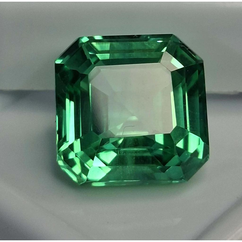 Beautiful Natural Green Sapphire 12-14 Ct Asscher Cut Certified Loose Gemstone