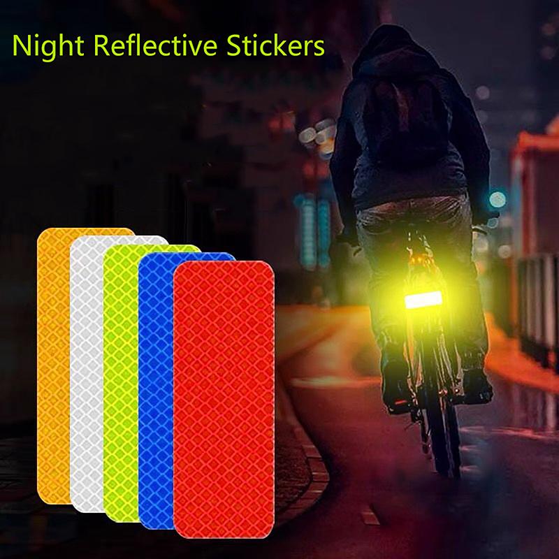 10 piezas/juego de pegatinas reflectantes para parachoques de coche, cinta de advertencia reflectante, pegatinas reflectoras seguras, calcomanías, accesorios de estilo automático