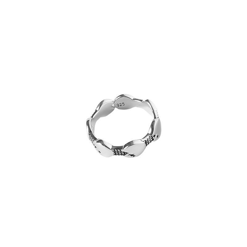 Sterling Stunning 925 Silver Double Layer Fish Vintage Ring With Unique Expression Design