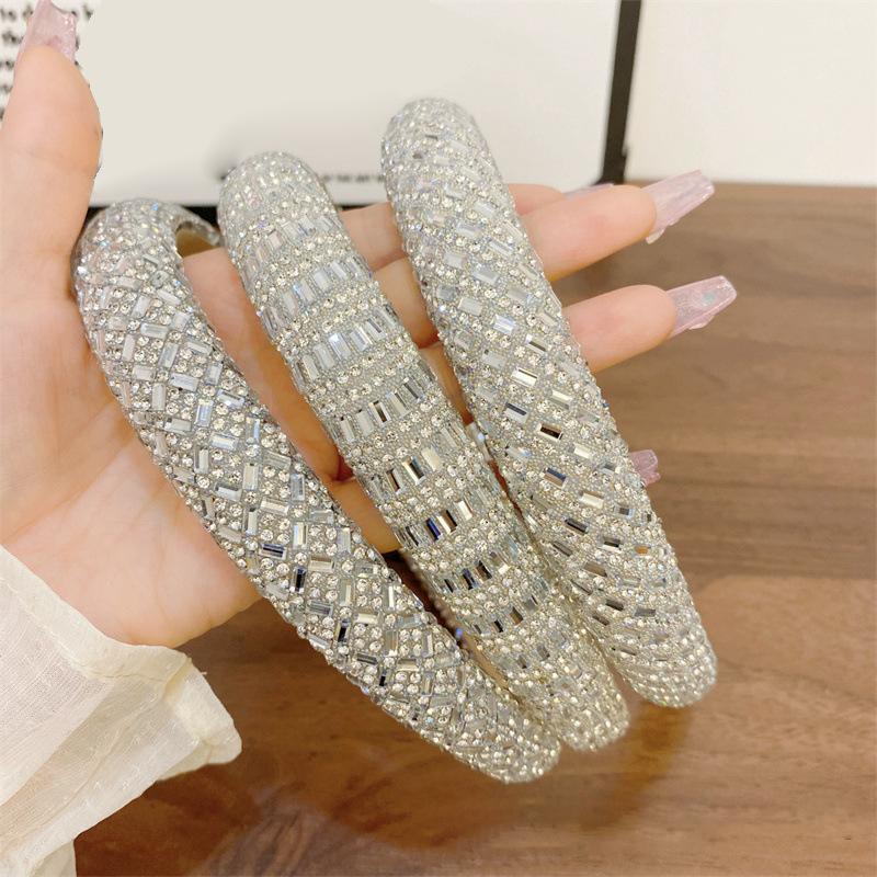 Barock Vintage Perle Glasperlen Schleife Stirnband Mode Haarband Voll Strass Schwamm Haarband Haarschmuck