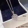 Women Sparkling Floral Pendant Necklace with Layered Flower Design Elegant Statement Jewelry for Daily Wear and Special Occasions