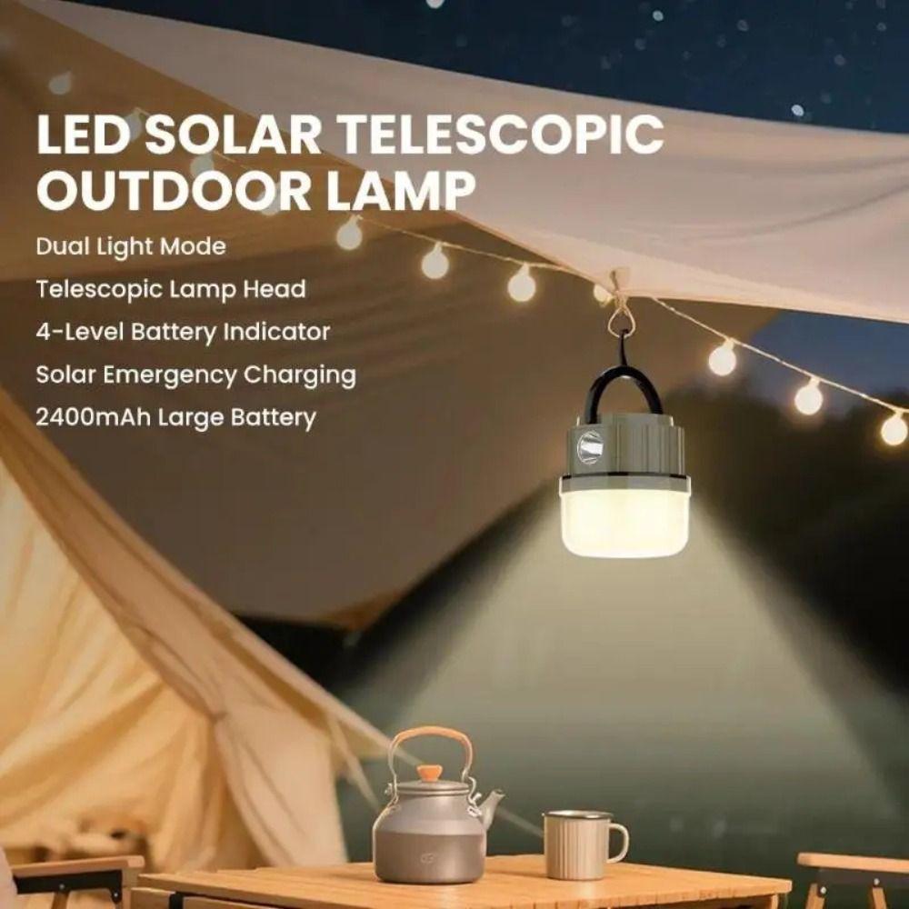 LED Solar Camping Lights Waterproof Foldable Courtyard Lights Rechargeable Long Battery Life Outdoor Lighting