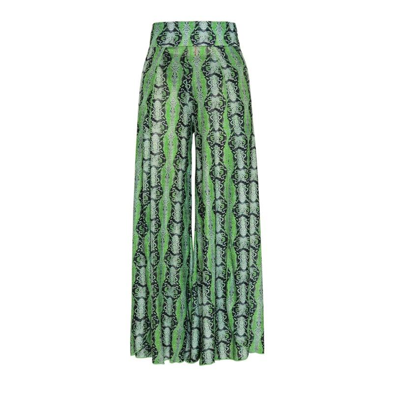 Women Three Piece Printed Bikini Long Pants Swimwear Bathing Suit
