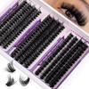 Diy False Eyelash Extension Set, Multi-Hair Single Cluster 10-16Mm Length Mixed Eyelashes