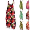 Women's Casual Loose Jumpsuit Christmas Print Wide Leg Jumpsuit Sleeveless With Pockets
