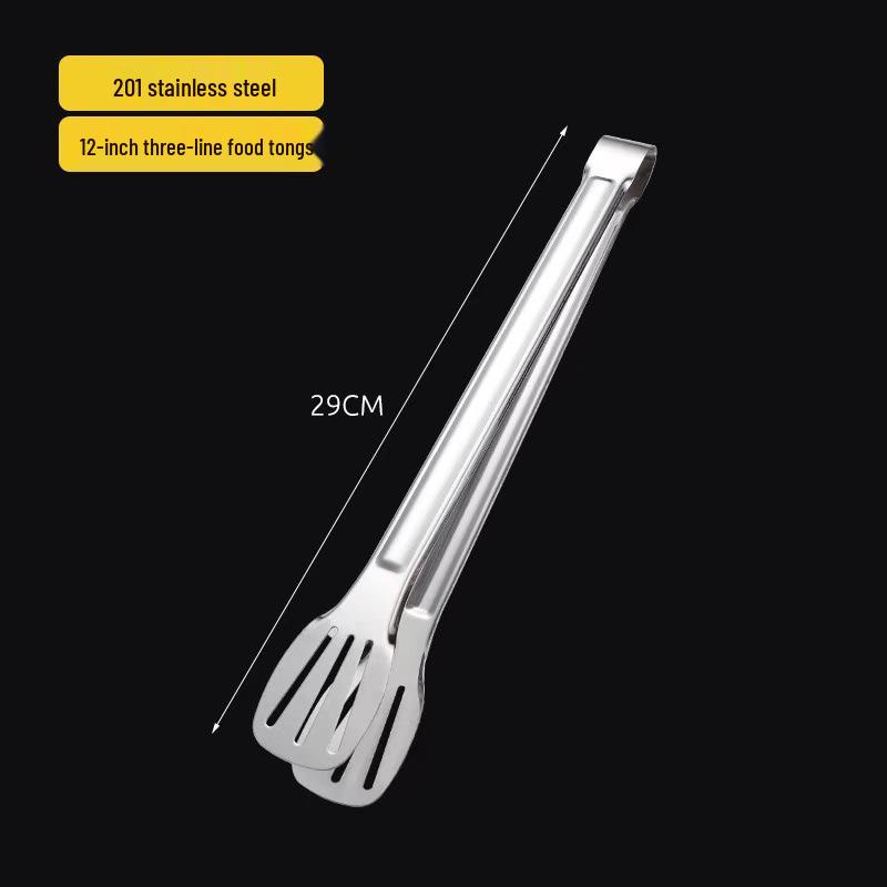 Thickened 304 Stainless Steel Multi-Purpose Tongs: Ideal for Grilling, Bread, and Steak