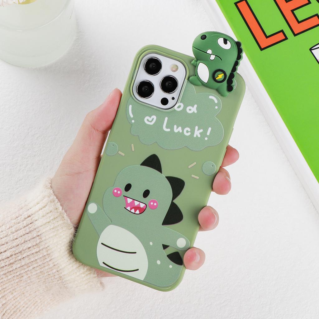 For Samsung Galaxy S10e S20 S21 FE S22 Ultra S8 S9 S10 Plus Note 8 9 10 Lite 20 M31 M32 M52 3D Cartoon Dinosaur Couple Soft Case