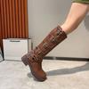 Fashion Fleece-Lined Platform Women's Long Boots Autumn Winter Ladies Knee High Shaft Shoes Gyaru Gothic Designer Luxury Trend 2025 Boot