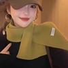 Solid Color Wool Knitted Scarf Thickened Women Winter Neckerchief  Apparel Accessories