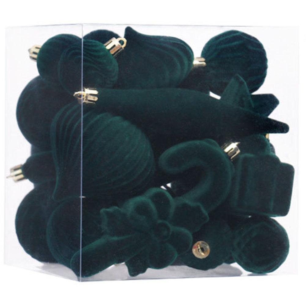 1 Set Christmas Decorations Flocked Christmas Ball Set Christmas Tree Pendants Home Christmas Decoration