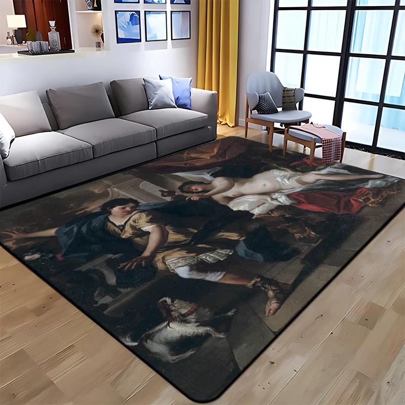 Starry Sky Carpet Van Gogh Art Painting Bathroom Rugs Non-slip Bedroom Mats Welcome Mat Floor Decorative Carpet for Living Room