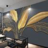 Modern Style Mural 3d Stereo Abstract Plants Golden Leaf Wall Mural Living Room Tv Sofa Bedroom Wallpaper