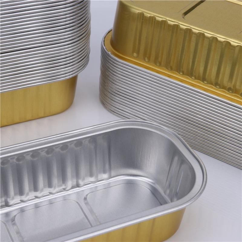 10pcs Reusable Aluminum Foil Tin Cup Pudding Cake Mold Air Fryer Tinfoil Box Small Baking Tray Tinfoil Cups Baking Pastry Tools