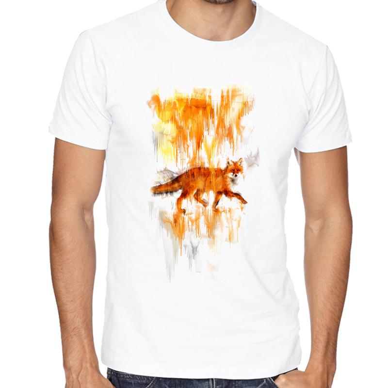 VagaryTees Neues Mode T-Shirt Herren Fuchs Tier T-Shirt fallende Blätter und Fuchs Grafik T-Shirt Unisex Streetwear Klassisches Hipster T-Shirt