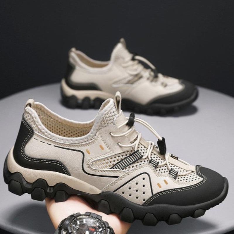 Men's Shoes Spring Breathable Hollow Casual Stream Shoes Men's One-pedal Lightweight Non-slip Outdoor Sports Shoes