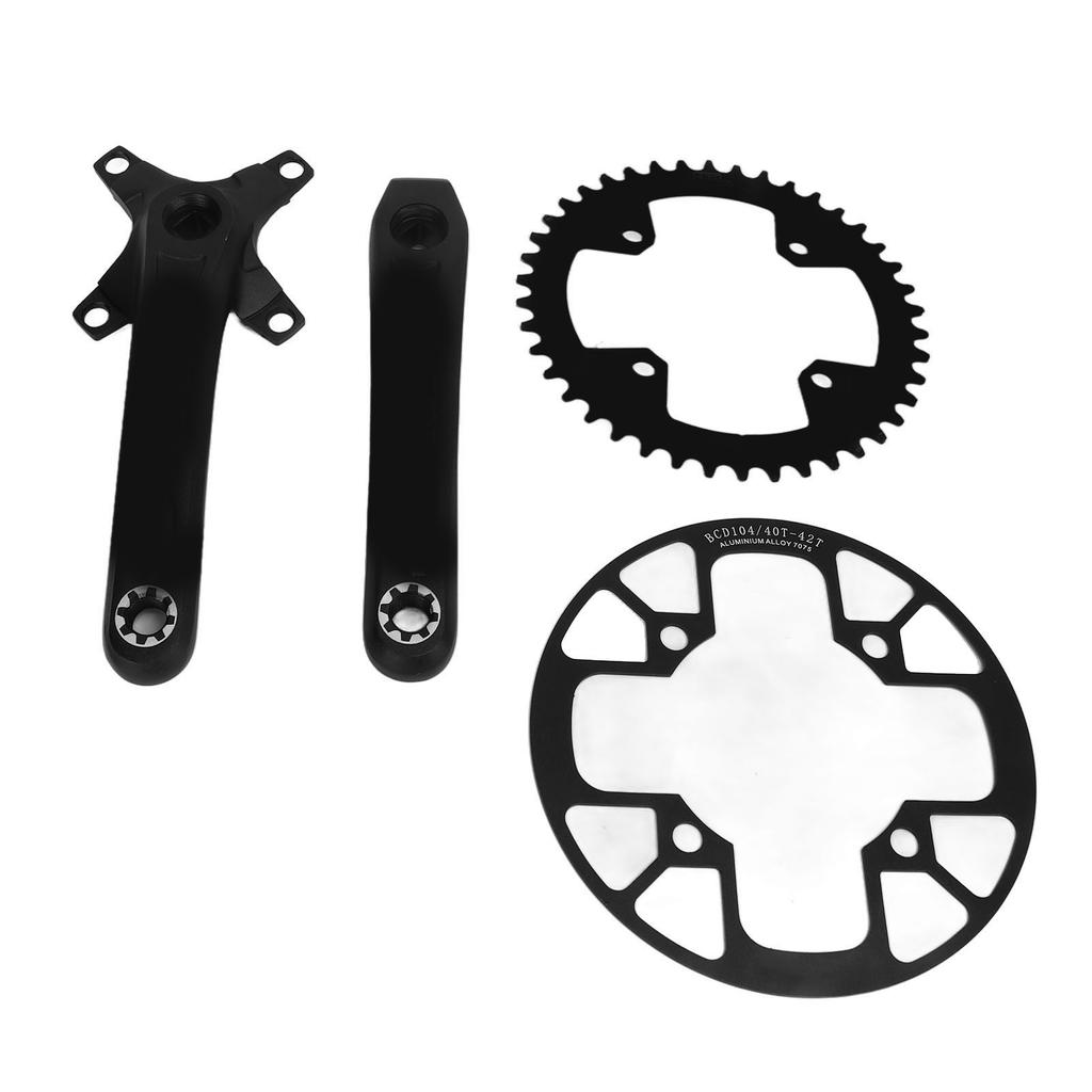 170mm Bike Crank Arm Set 104BCD with 42T Narrow Wide Chainring 40‑42T Guard Disc for Road Mountain Bike