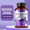 Cápsulas de Complejo de Resveratrol, 1800 mg, Antioxidante Natural, Apoya la Salud Inmunológica, Apto para Hombres y Mujeres