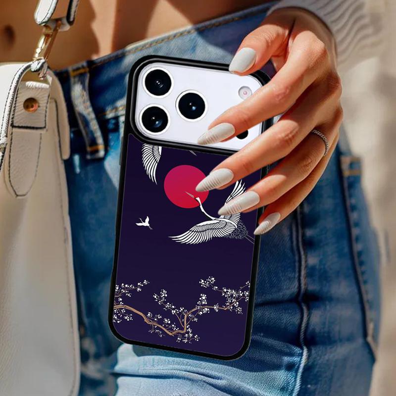 Red-crowned Crane Bird Phone Case For iPhone 17 Air 14 15 13 12 Max Cover For Apple 16e 11 Pro Max Plus Coque