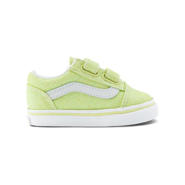 Vans Old Skool V Toddler Glitter - Lime Sherbet Baby Sneakers Green VN000CPZC2R