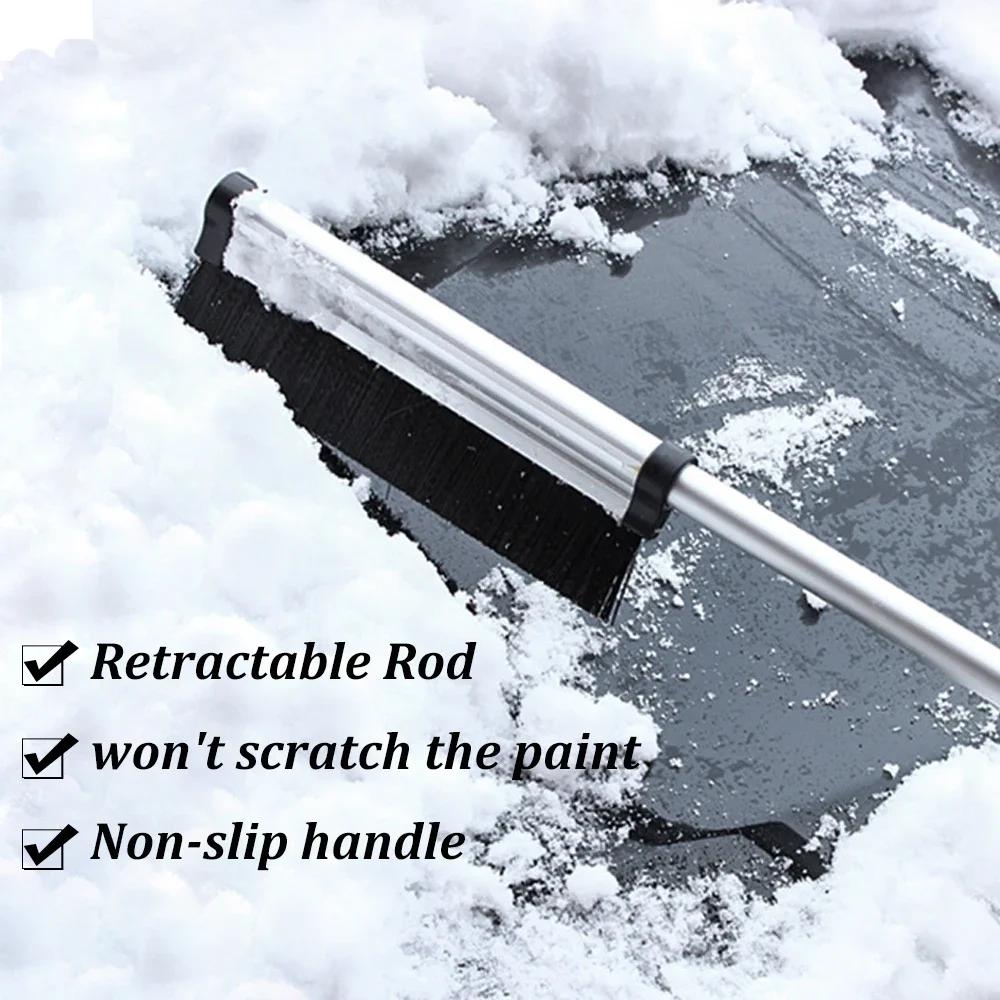 Extendable Car Windshield Ice Scraper & Snow Brush for Winter Auto Glass Cleaning