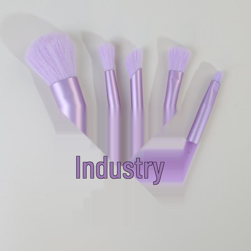 5-teiliges Schnelltrocknendes Make-up-Pinselset mit Netztasche - Enthält superweiche Puder- und Stippling-Rougepinsel