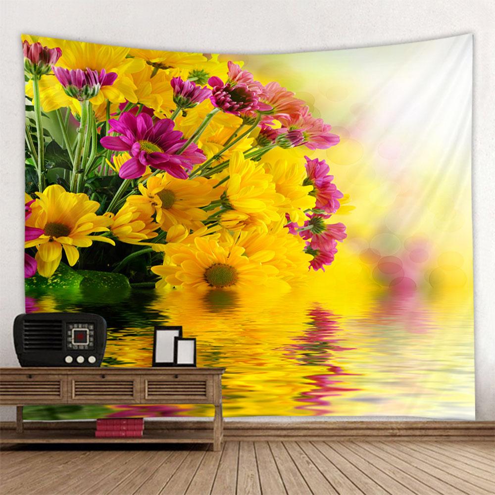 Flower Hanging Cloth, Tapestry, Dreamy Landscape, Background Cloth, Home Wall Decoration, Bed Sheets, Beach Towels, Yoga Mats