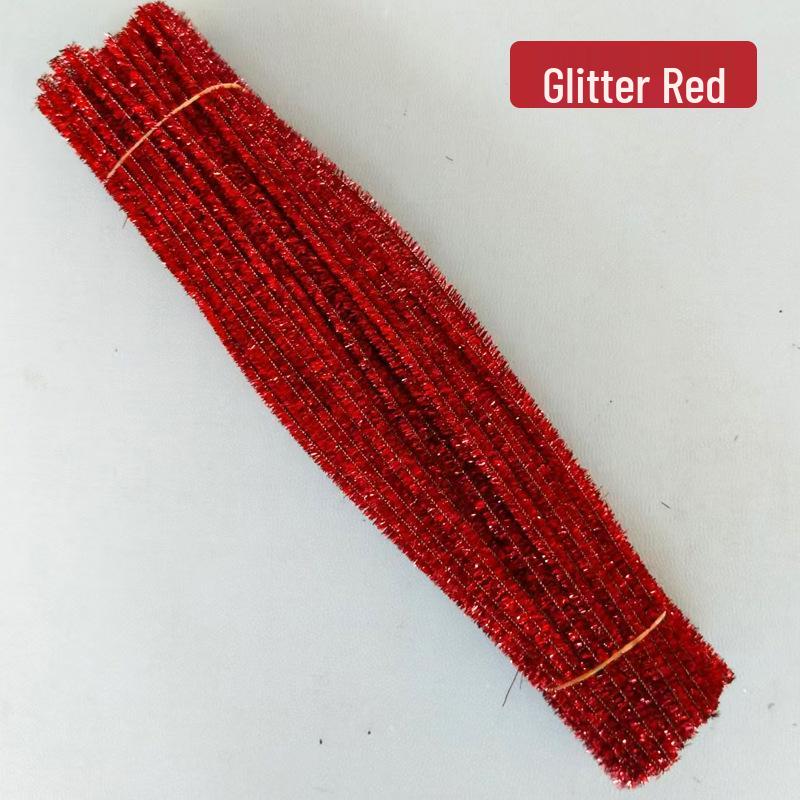 30CM Glitter Chenillepiprensare för DIY-hantverk - 100-pack